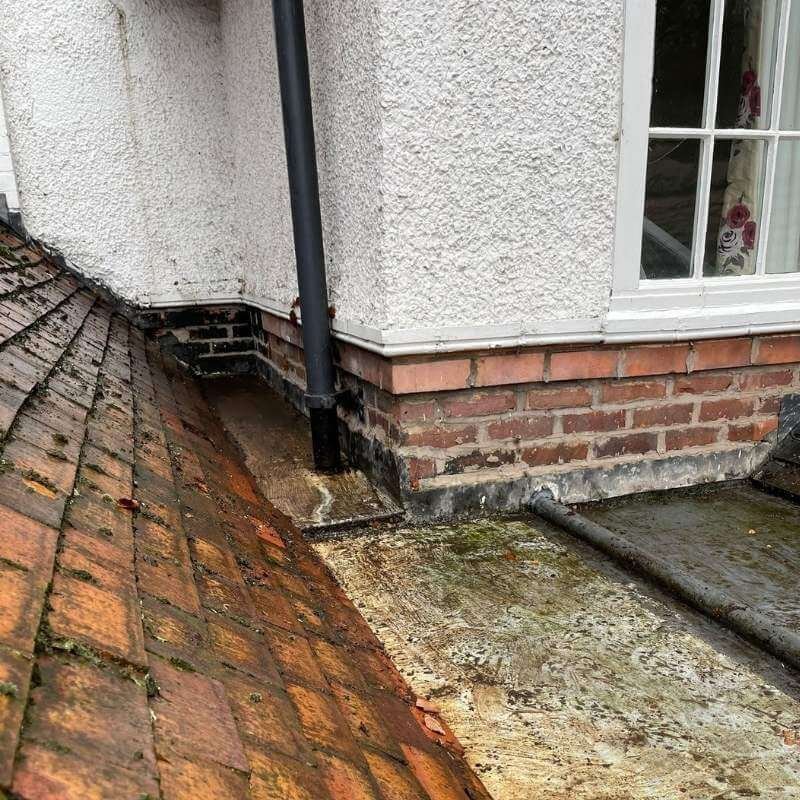 Gutter Cleaning After Picture Knutsford Flat Rooftop Cheshire showing Pristine Cleans Professional Gutter Clearing Services